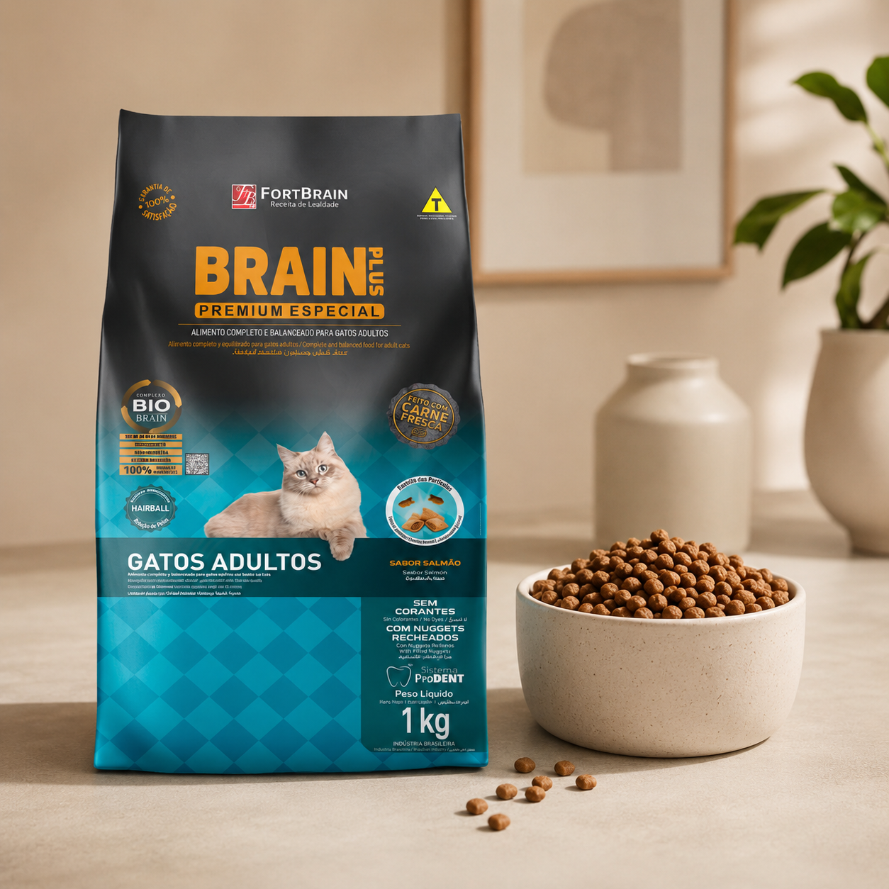 Brain Plus Cat Adult Salmon 1kg Bundle