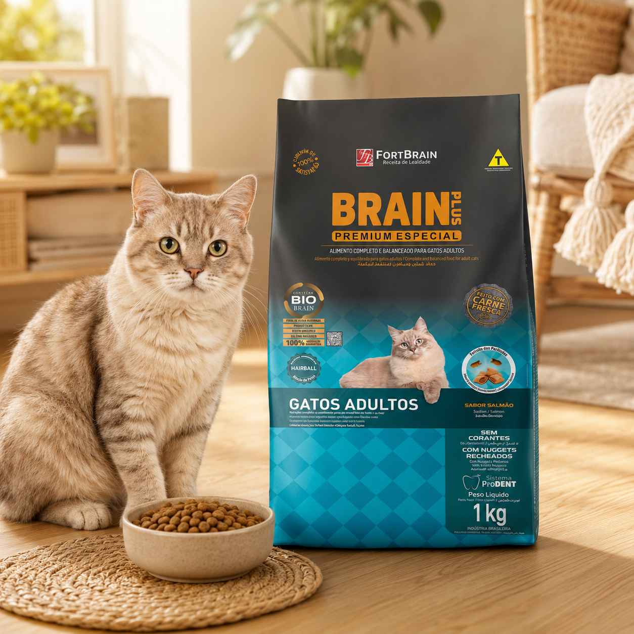 Brain Plus Cat Adult Salmon 1kg Bundle