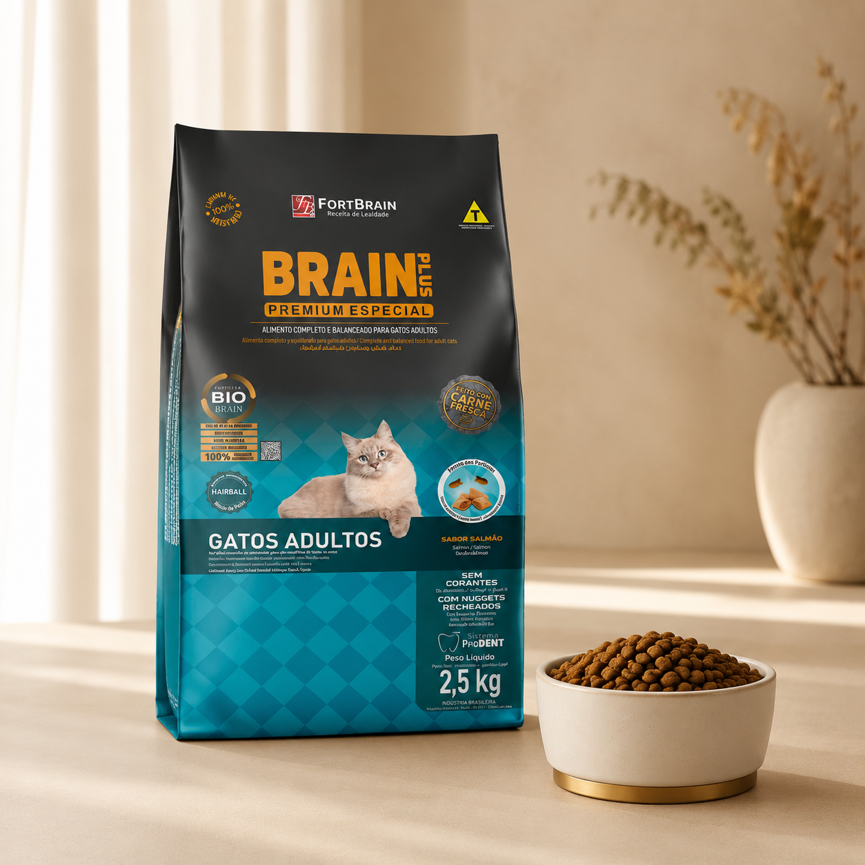 Brain Plus Cat Adult Salmon 2.5kg Bundle