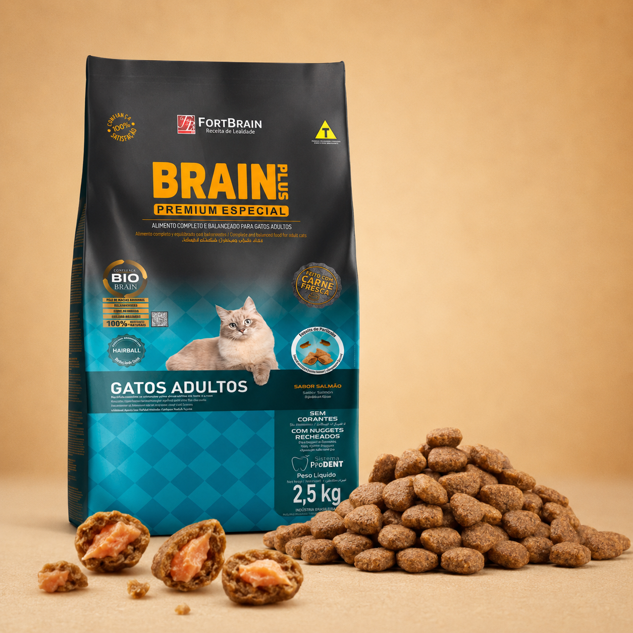 Brain Plus Cat Adult Salmon 2.5kg Bundle