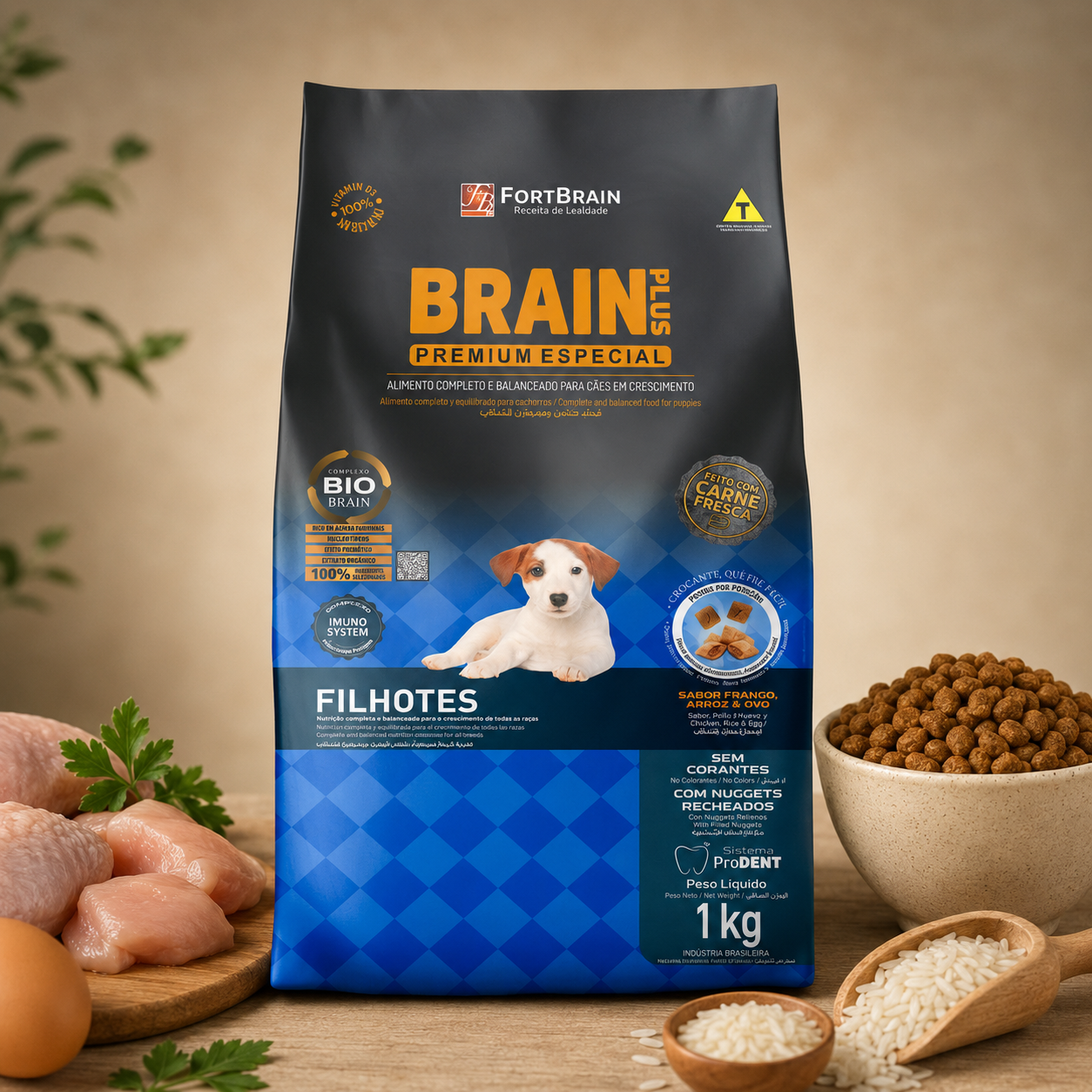 Brain Plus Dog Puppy Chicken & Rice 1kg Bundle